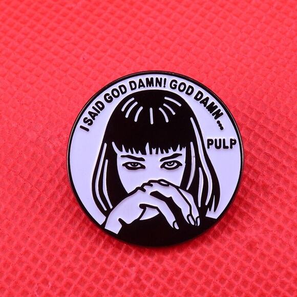 Mia Wallace Pulp Fiction I Said God Damn Enamel Pins 207 - Picture 2 of 3